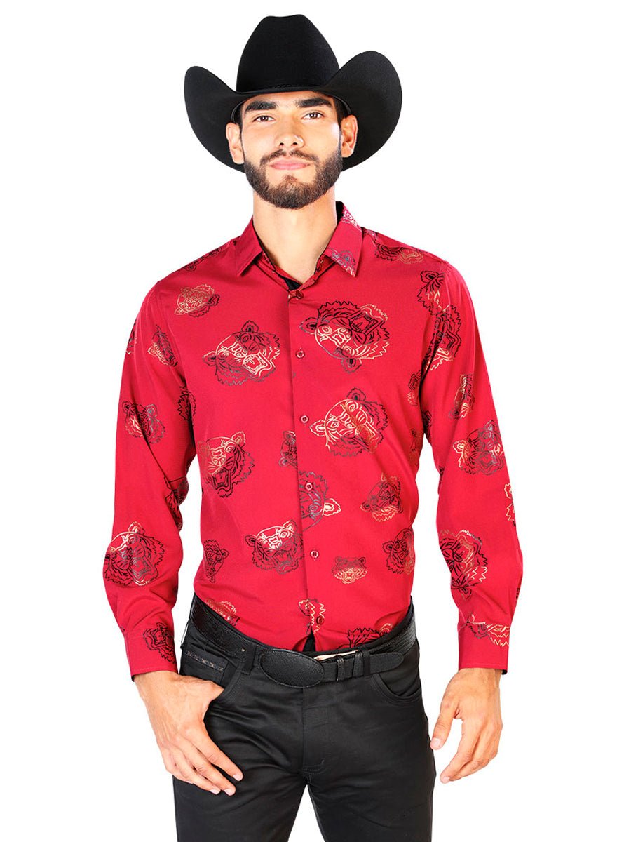 Red Casual Long Sleeve Shirt 43829 - Diana Zapateria Inc