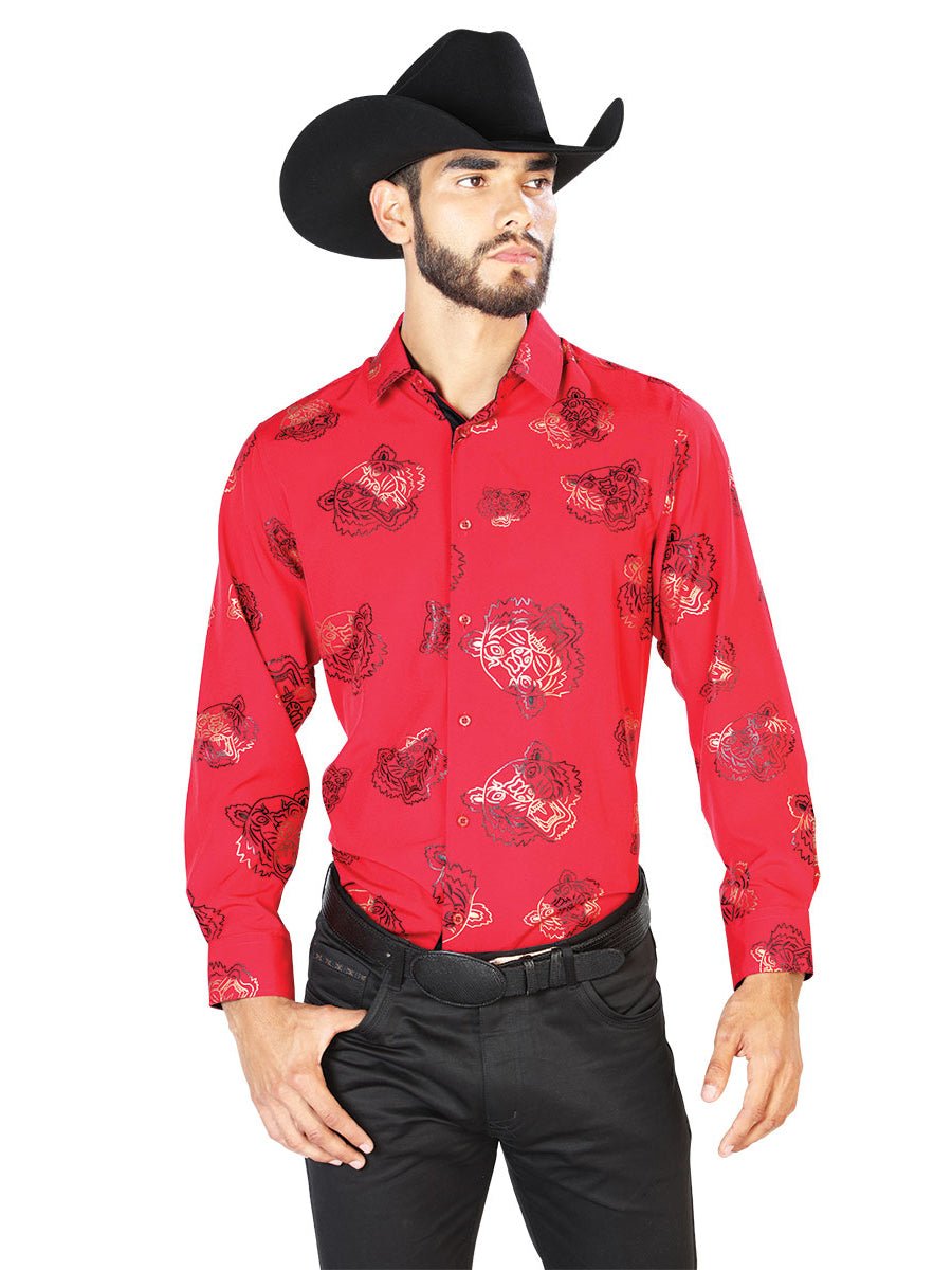 Red Casual Long Sleeve Shirt 43840 - Diana Zapateria Inc