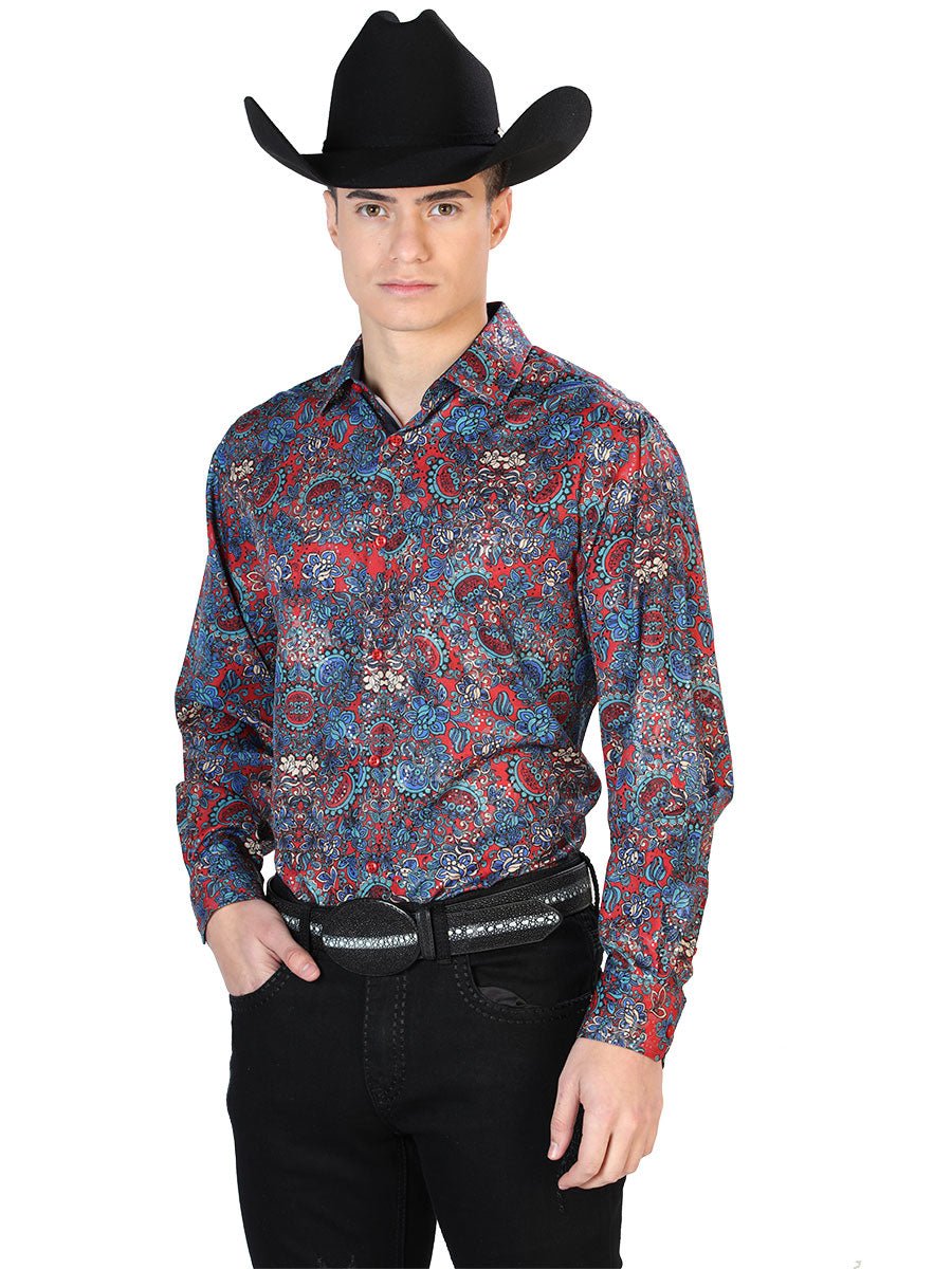 Red Casual Long Sleeve Shirt 43867 - Diana Zapateria Inc