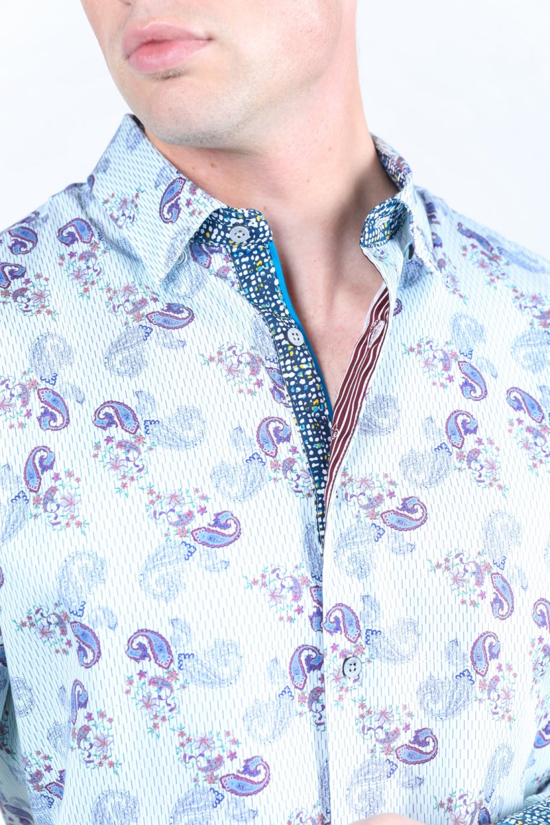 Satin Cotton/Spandex Long Sleeve Shirt - Platini Fashion