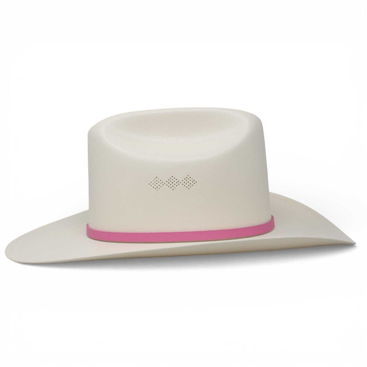 Sombrero 1000X Virgen Estilo Sinaloa con Plumas Toquilla Rosa - White Diamonds Boots