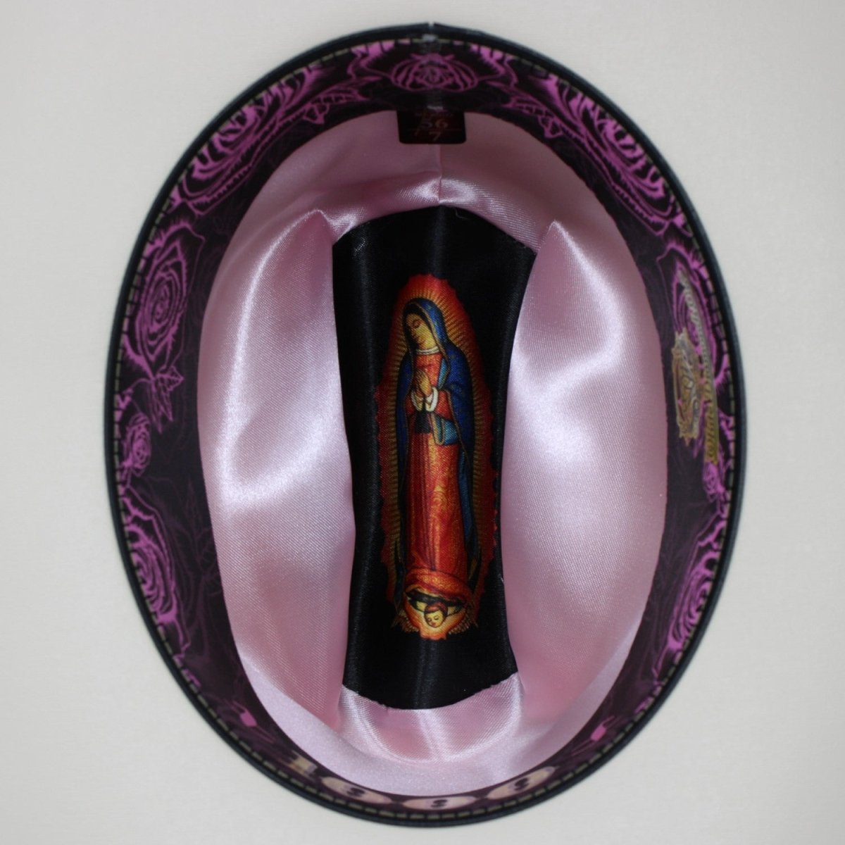 Sombrero 1000X Virgen Estilo Sinaloa con Plumas Toquilla Rosa - White Diamonds Boots