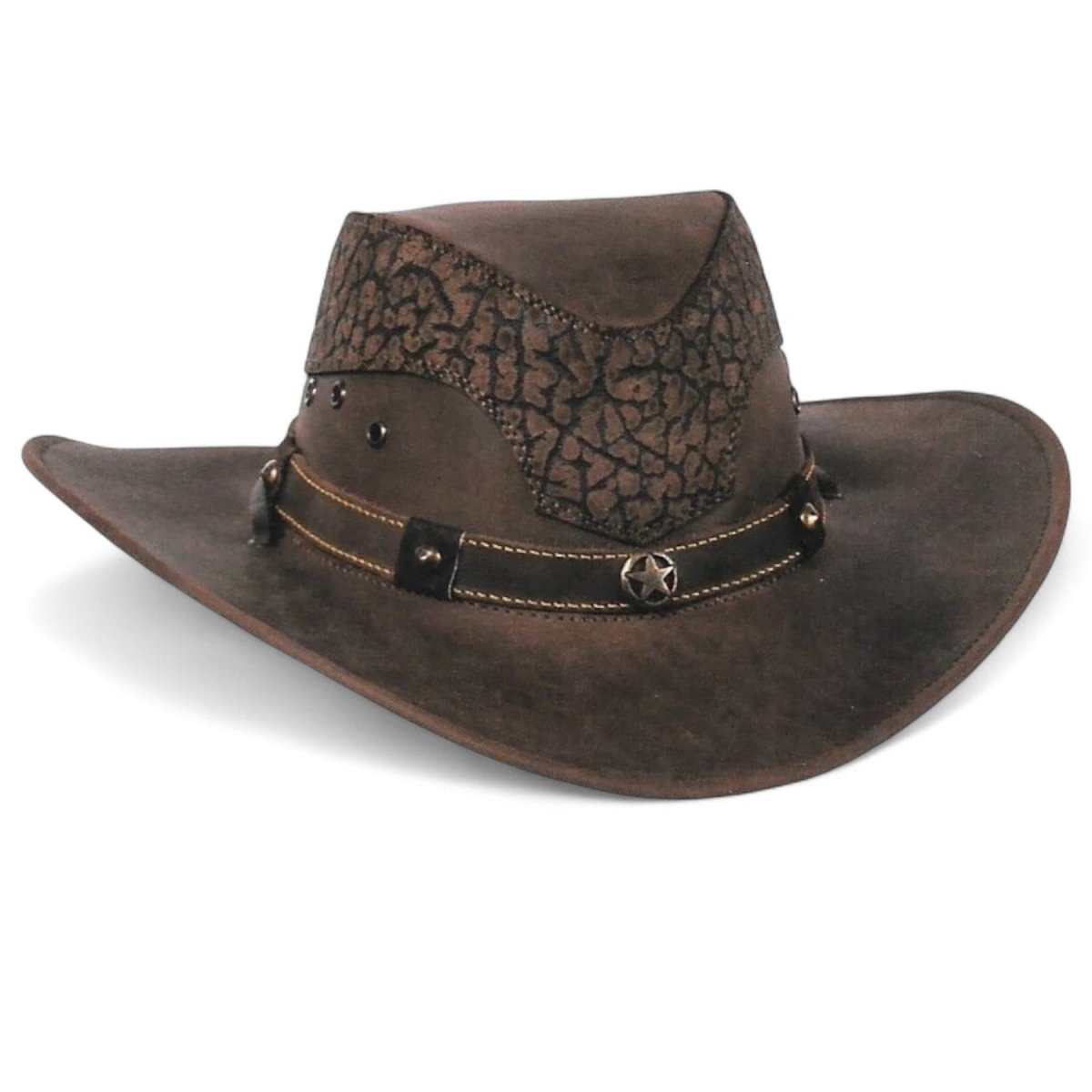 Sombrero de Piel Original Color Cafe con Cuello de Toro TOM - 7110 - Tombstone