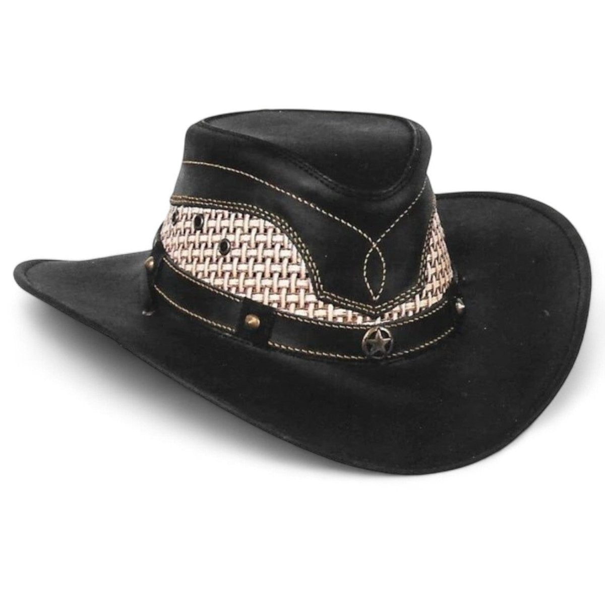 Sombrero de Piel Original Color Negro Stone Hats TOM - 7102 - Tombstone
