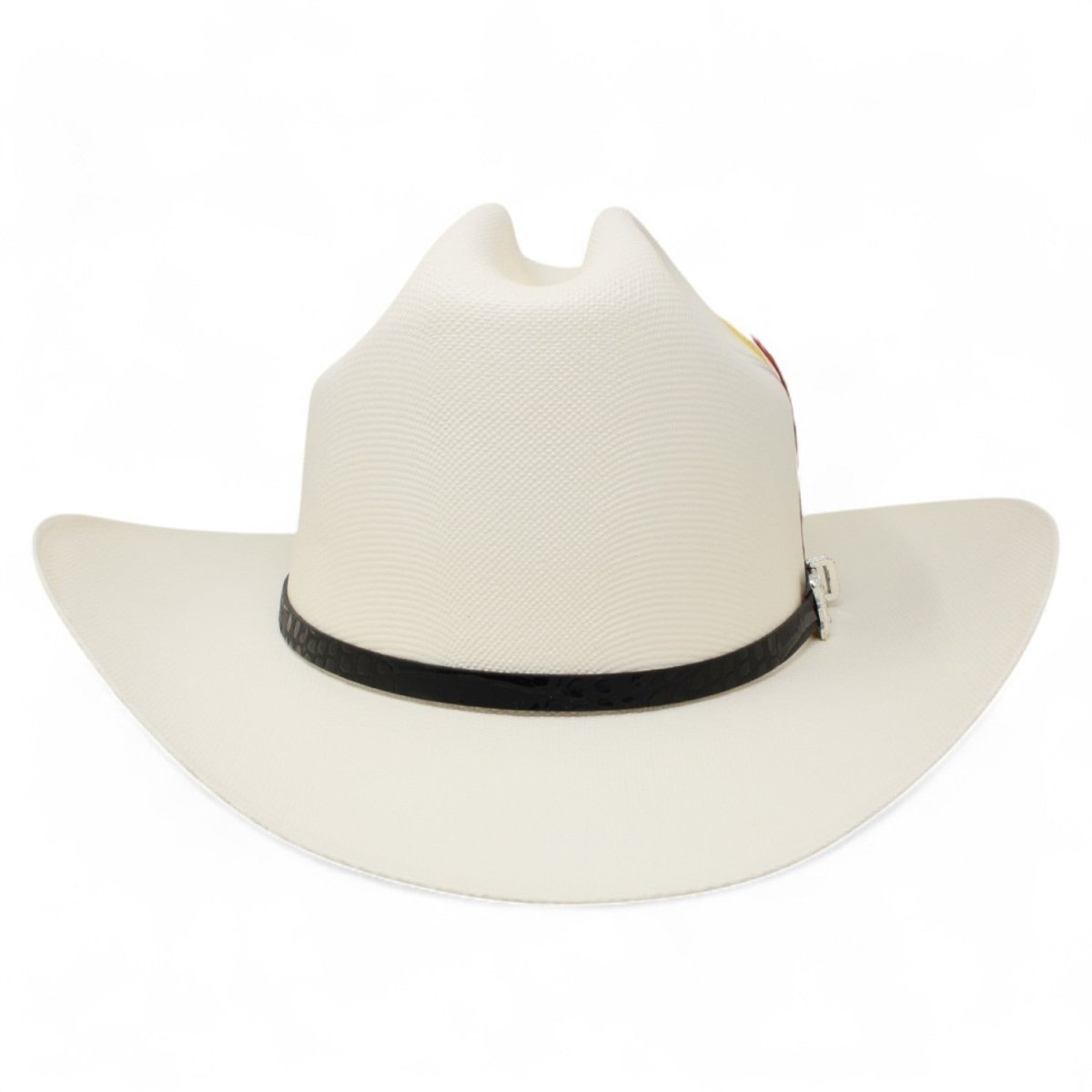 Tombstone1000X straw cowboy hat, ivory natural color, 4 1/2” crown and 4” brim. Durable, authentic western style. Free Shipping back view