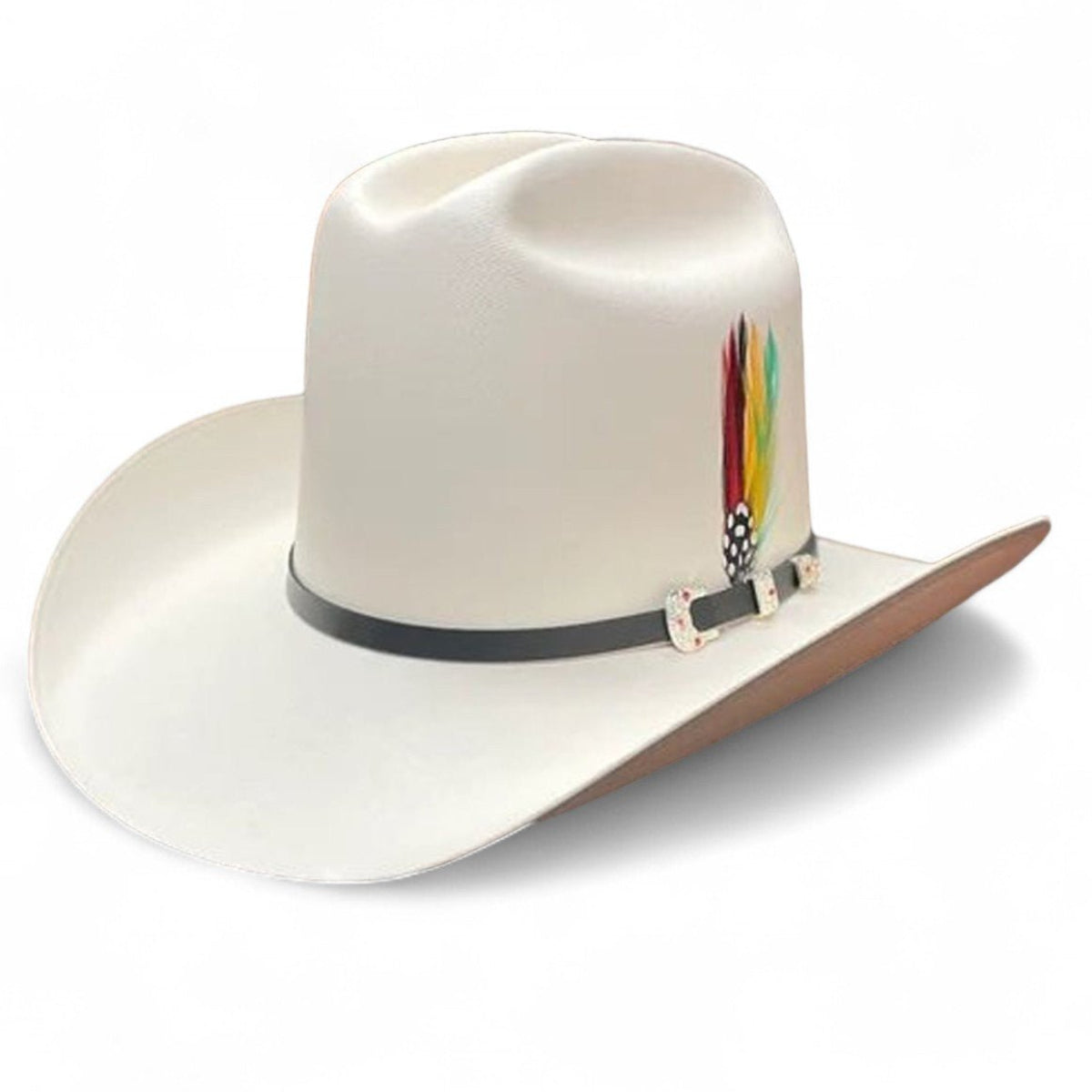 Sombrero Tombstone 1,000X Los Dos Carnales con Plumas - Tombstone