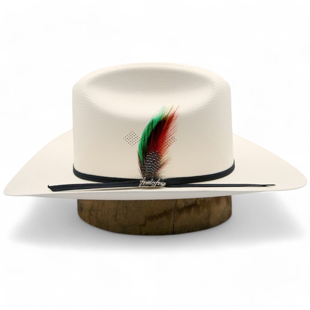 Sombrero Tombstone 100X Horma Sinaloa con Plumas Ala 3 1/2" - Tombstone