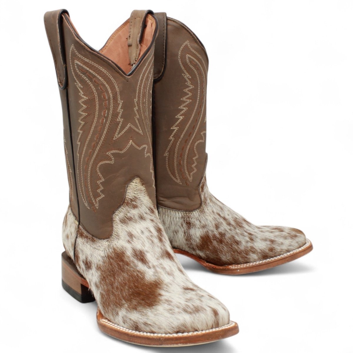 Tanner Mark Bota Cuadrada para Joven Piel Orignal - Pelo de Vaca - Tanner Mark Boots