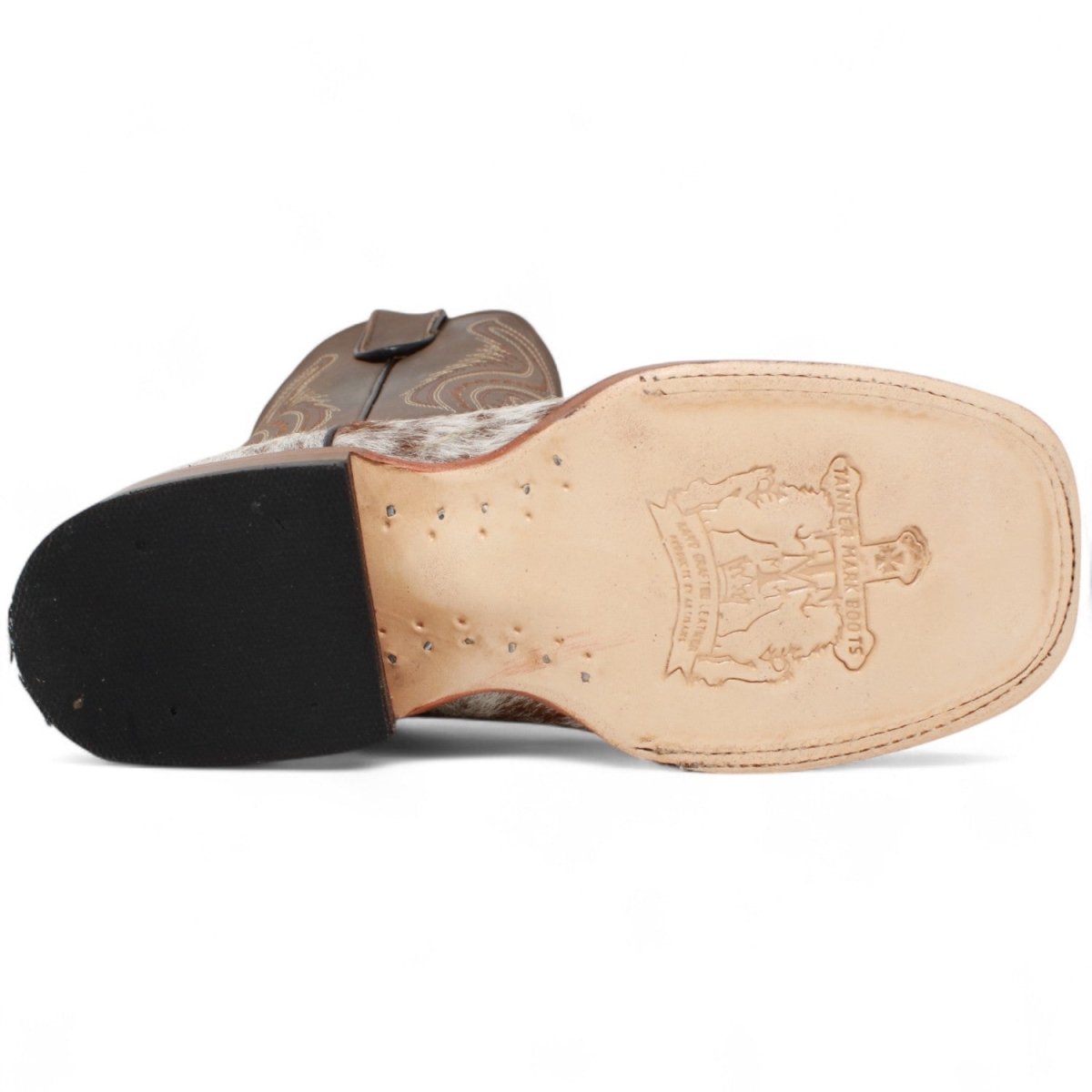 Tanner Mark Bota Cuadrada para Joven Piel Orignal - Pelo de Vaca - Tanner Mark Boots