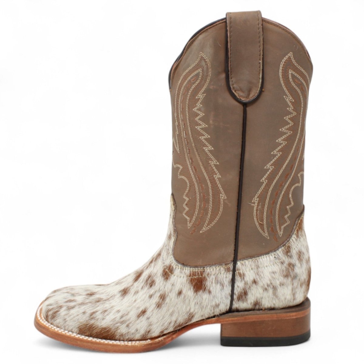 Tanner Mark Bota Cuadrada para Joven Piel Orignal - Pelo de Vaca - Tanner Mark Boots