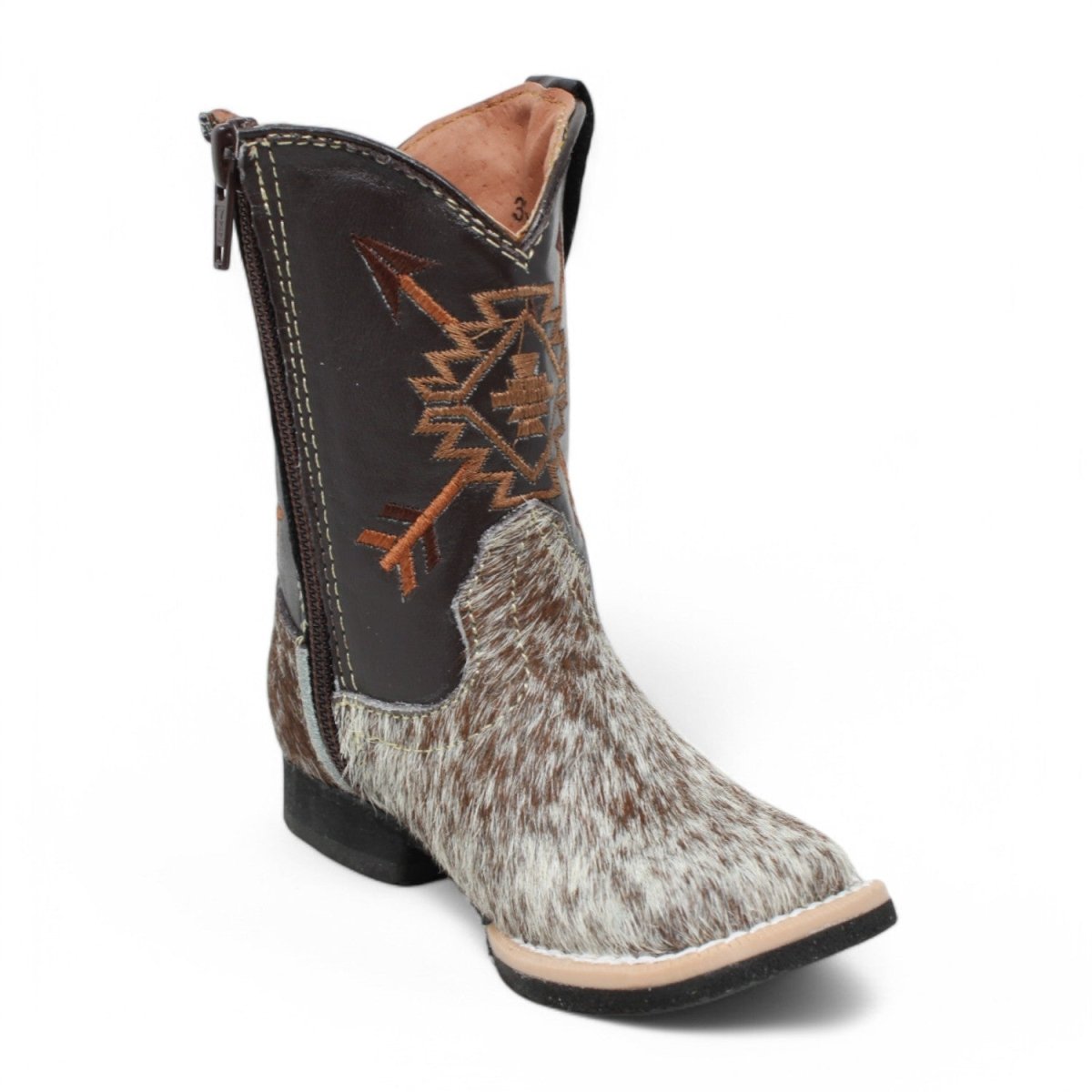 Tanner Mark Infant Leather Square Toe Boots Cow Hair Brown - Tanner Mark Boots