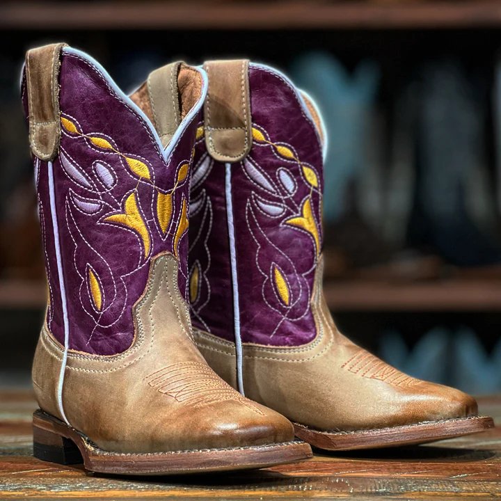 Tanner Mark Kid's Leather Square Toe Boots - Shahan - Tanner Mark Boots