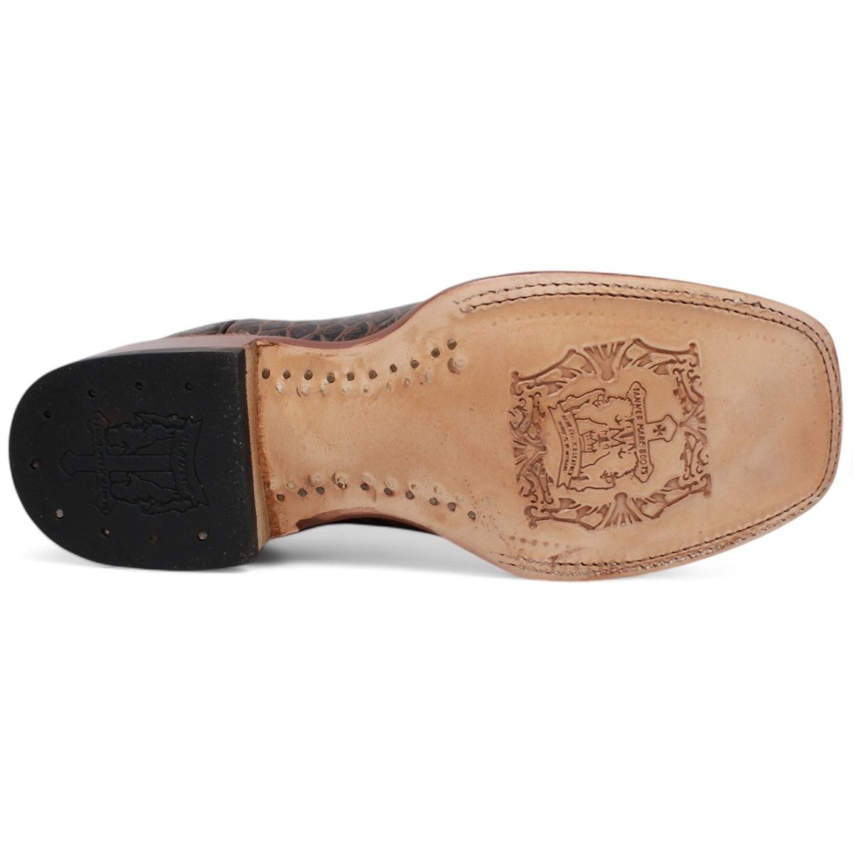 Tanner Mark Men's Beau Python Print Square Toe Boots Brown TM205552 - Tanner Mark Boots