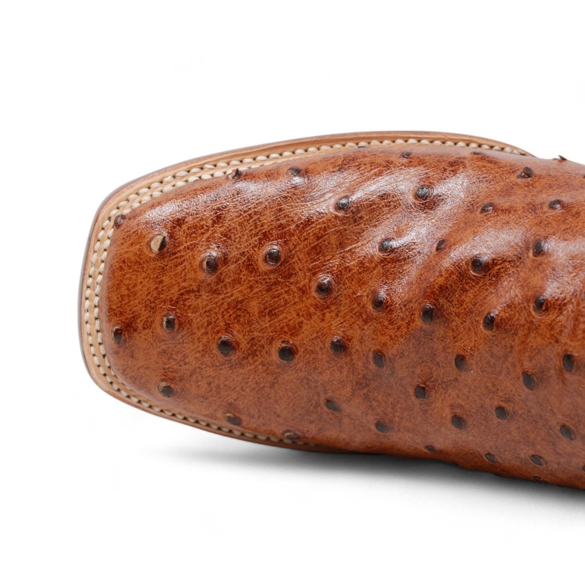 Tanner Mark Men's Broken Arrow Print Ostrich Square Toe Boots Cognac TM200961 - Tanner Mark Boots