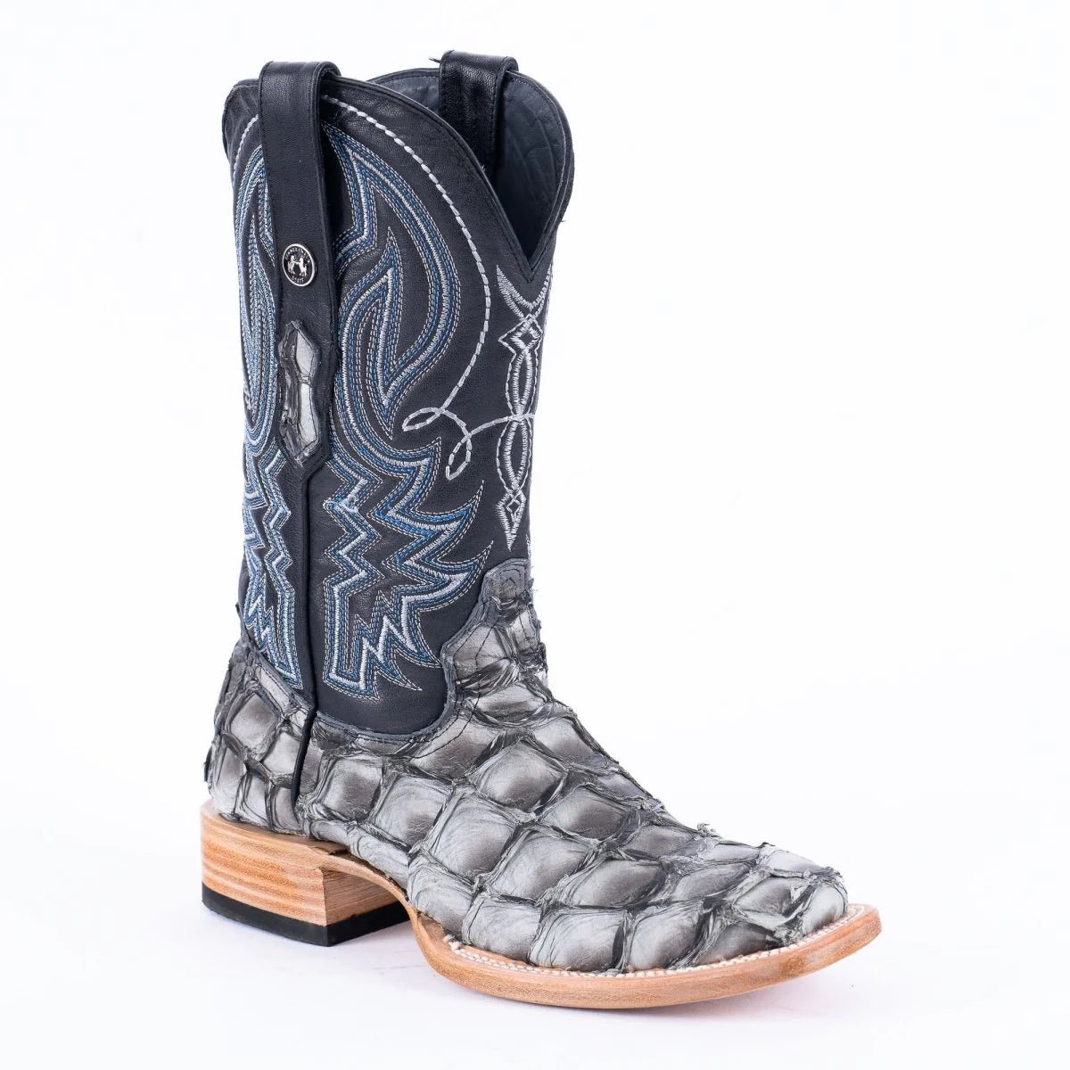 Tanner Mark Men's Genuine Monster Fish Square Toe Boots Grey TMX201333 - Tanner Mark Boots