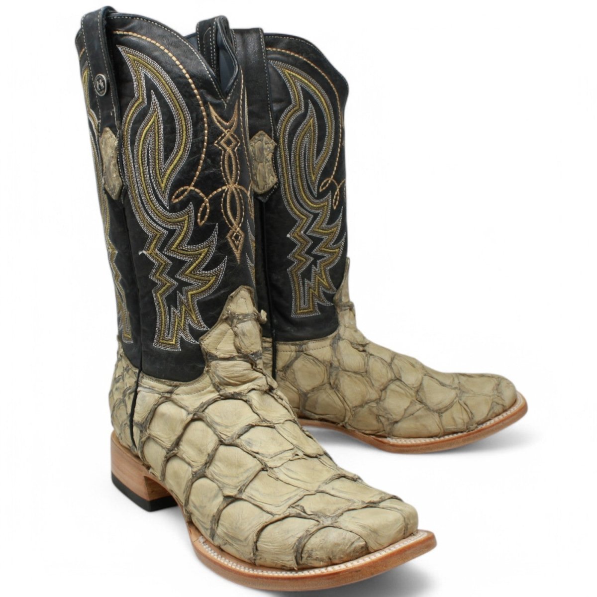 Tanner Mark Men's Genuine Monster Fish Square Toe Boots Oryx TMX208137 - Tanner Mark Boots