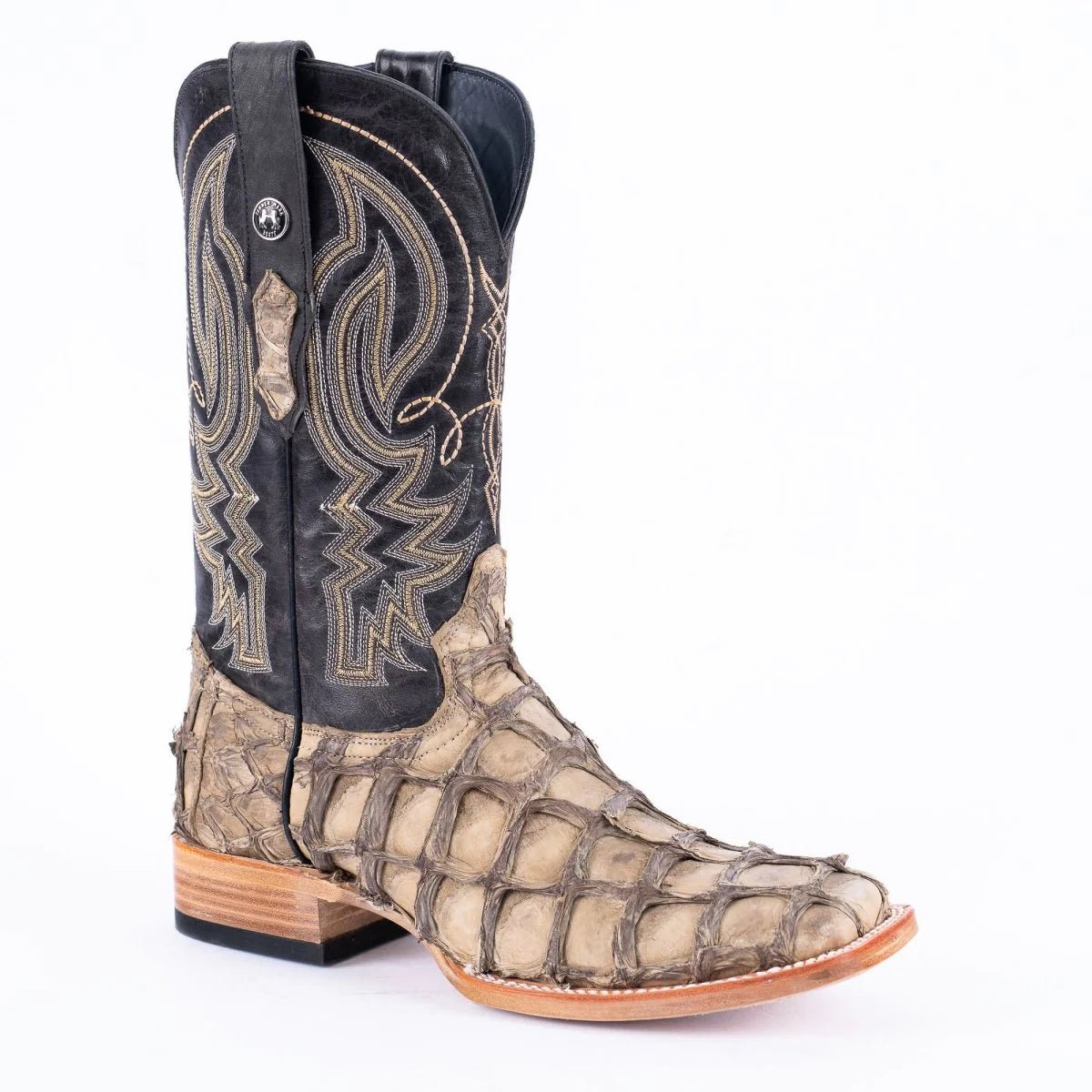 Tanner Mark Men's Genuine Monster Fish Square Toe Boots Sand TMX201321 - Tanner Mark Boots