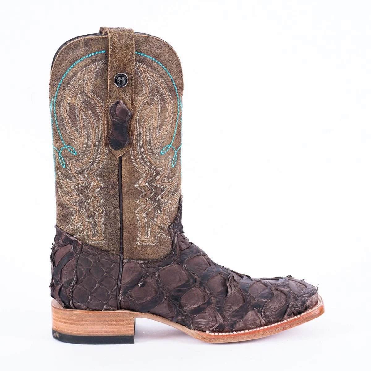 Tanner Mark Men's Genuine Monster Fish Square Toe Boots Tobacco TMX201324 - Tanner Mark Boots