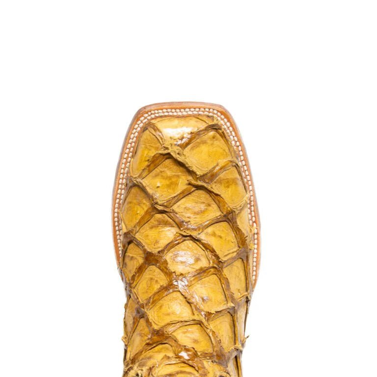 Tanner Mark Men's Genuine Monster Leather Fish Square Toe Boots Oryx - Tanner Mark Boots