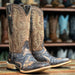Tanner Mark Men's Hand Tooled Square Toe Boots Brown and Tan - Tanner Mark Boots