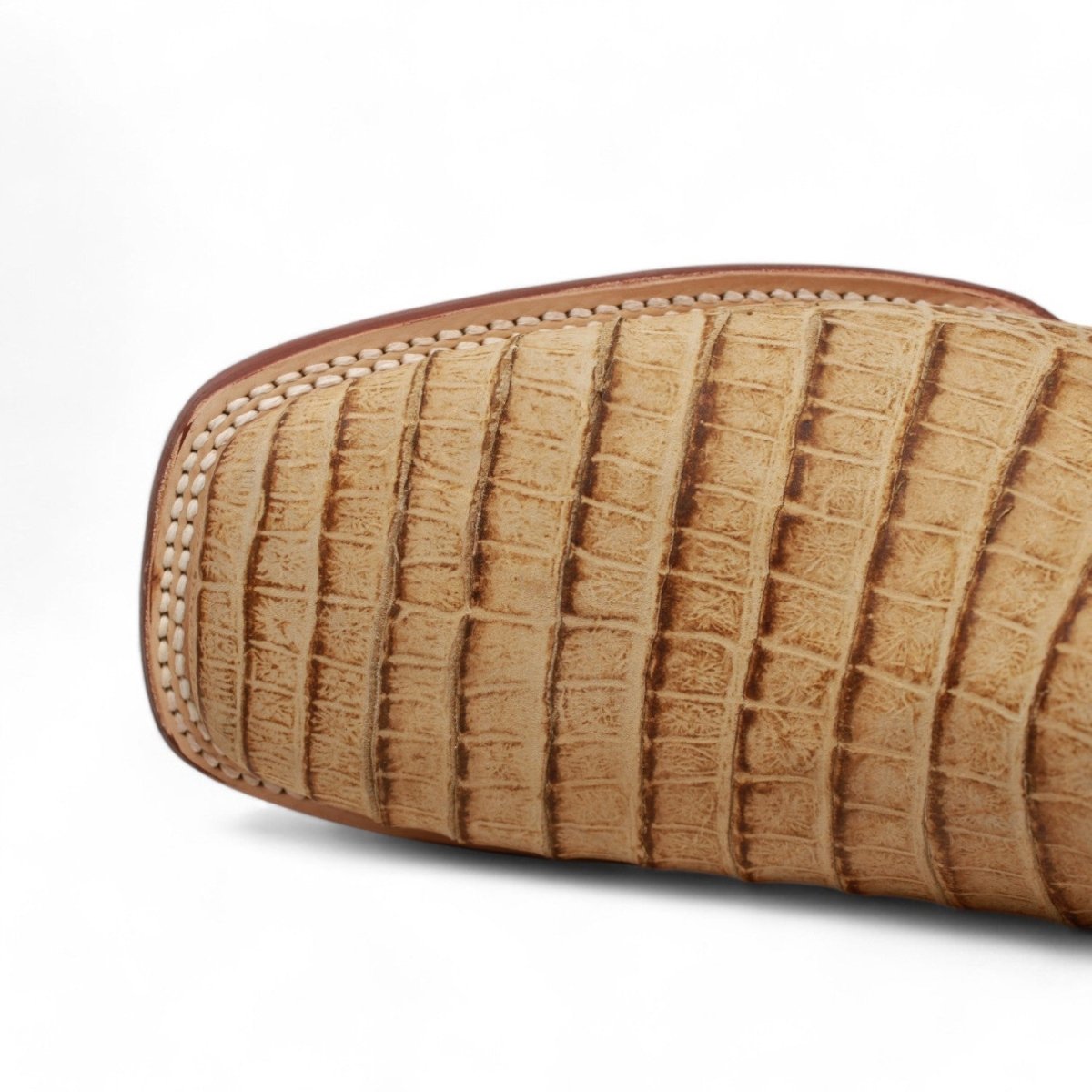 Tanner Mark Men's Midland Print Caiman Belly Square Toe Boots Antique Saddle TM207005 - Tanner Mark Boots