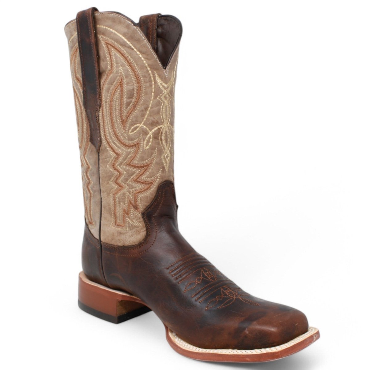 Tanner Mark Men's Pampa Square Toe Leather Boots Mocha Brown - Tanner Mark Boots