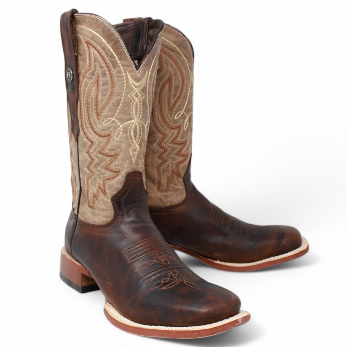 Tanner Mark Men's Pampa Square Toe Leather Boots Mocha Brown - Tanner Mark Boots