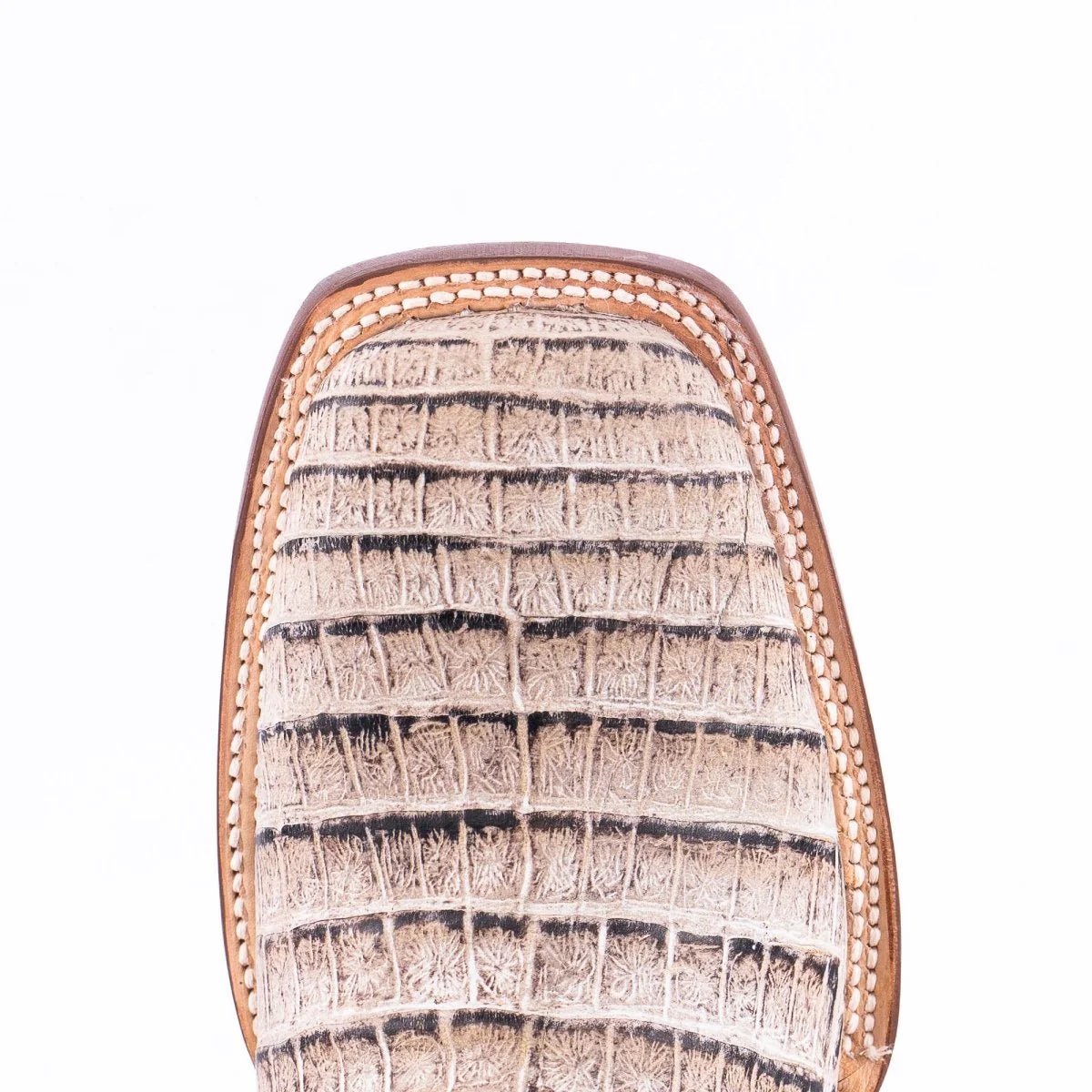 Tanner Mark Men's Print Caiman Belly Square Toe Boots Natural - Tanner Mark Boots