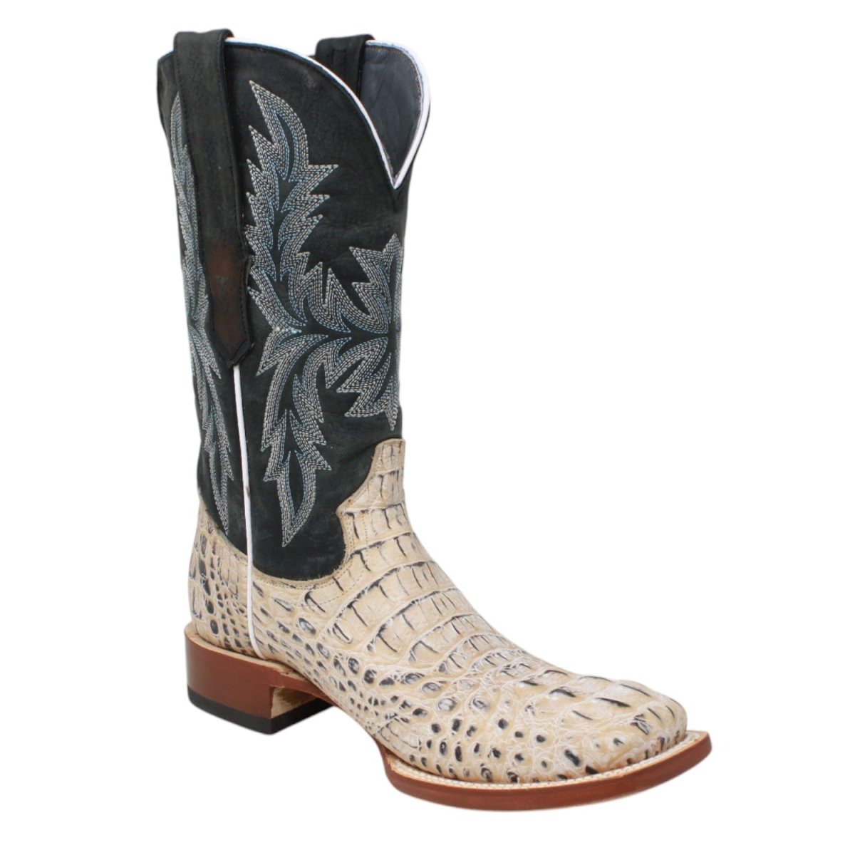 Tanner Mark Men's Print Caiman Hornback Square Toe Boots Natural TM205573 - Tanner Mark Boots
