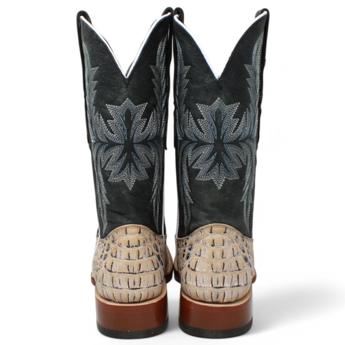 Tanner Mark Men's Print Caiman Hornback Square Toe Boots Natural TM205573 - Tanner Mark Boots