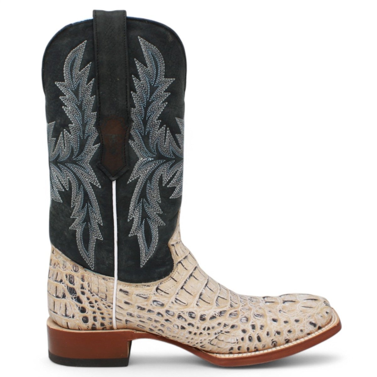 Tanner Mark Men's Print Caiman Hornback Square Toe Boots Natural TM205573 - Tanner Mark Boots