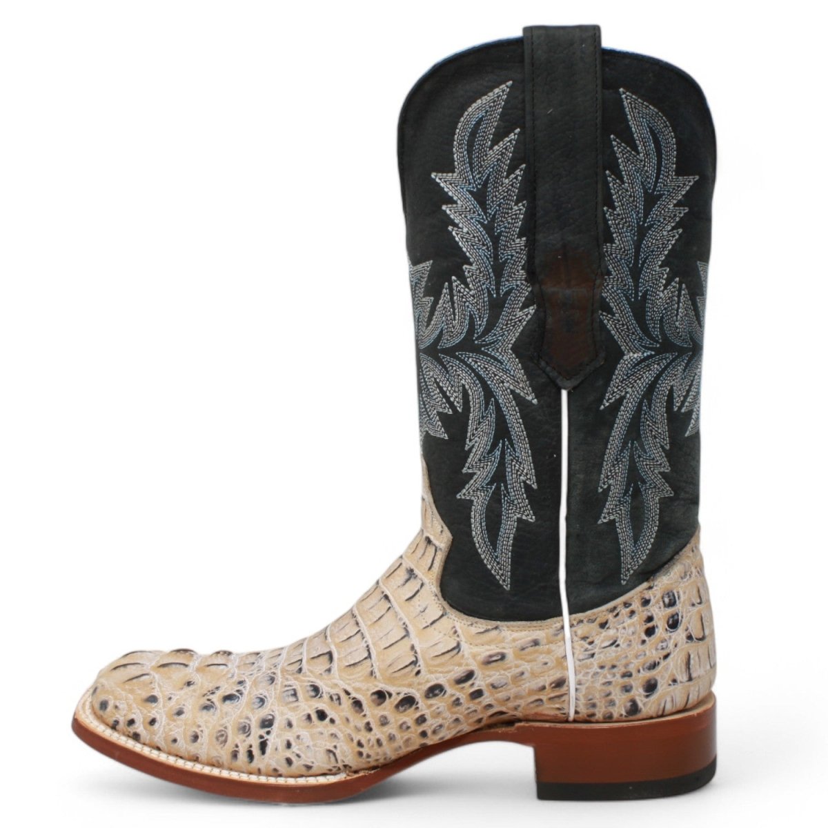 Tanner Mark Men's Print Caiman Hornback Square Toe Boots Natural TM205573 - Tanner Mark Boots