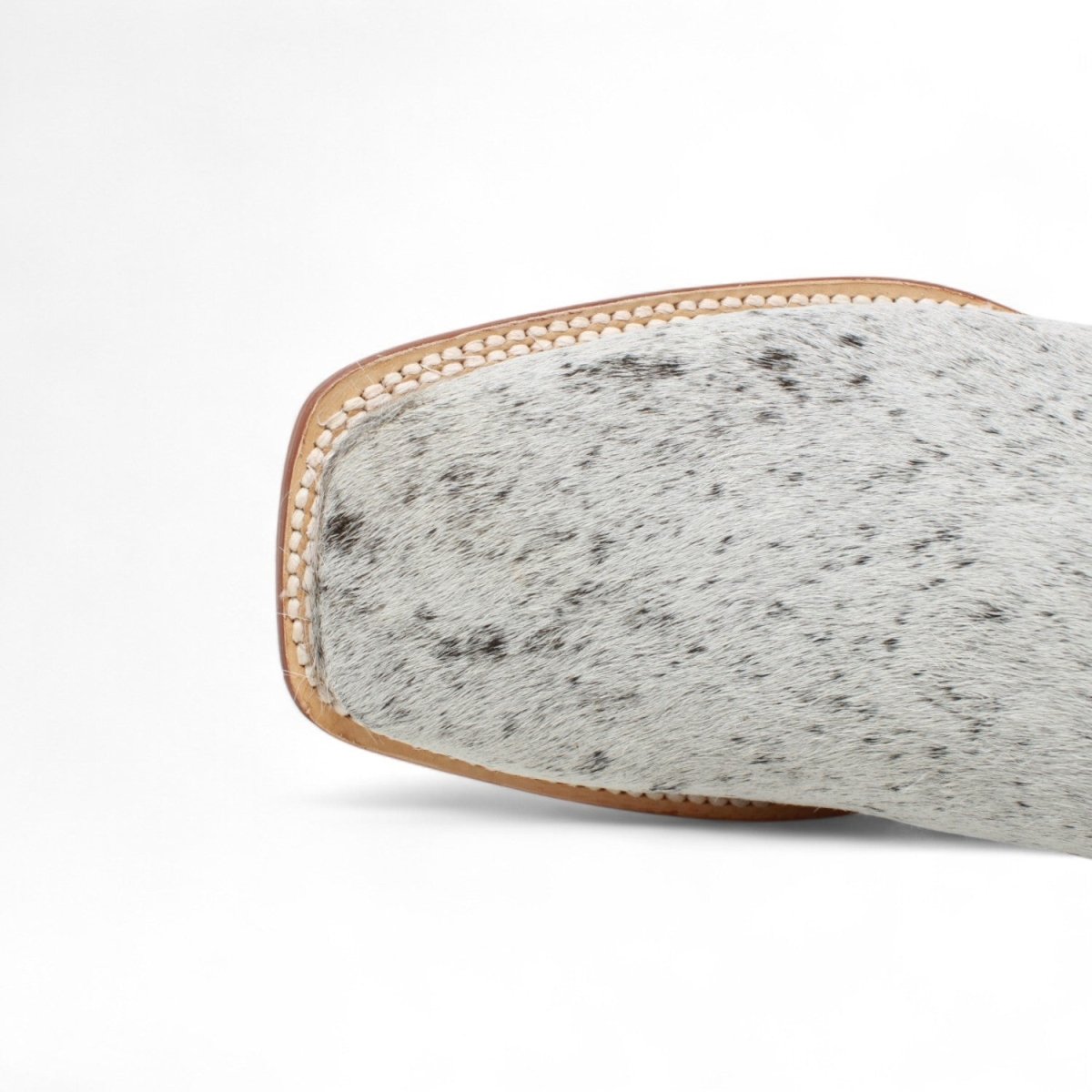 Tanner Mark Men's Square Toe Leather Boots Black & White Hair Cowhide - Tanner Mark Boots