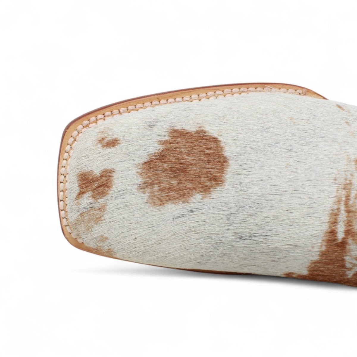 Tanner Mark Men's Square Toe Leather Boots Honey & White Hair Cowhide TM205580 - Tanner Mark Boots