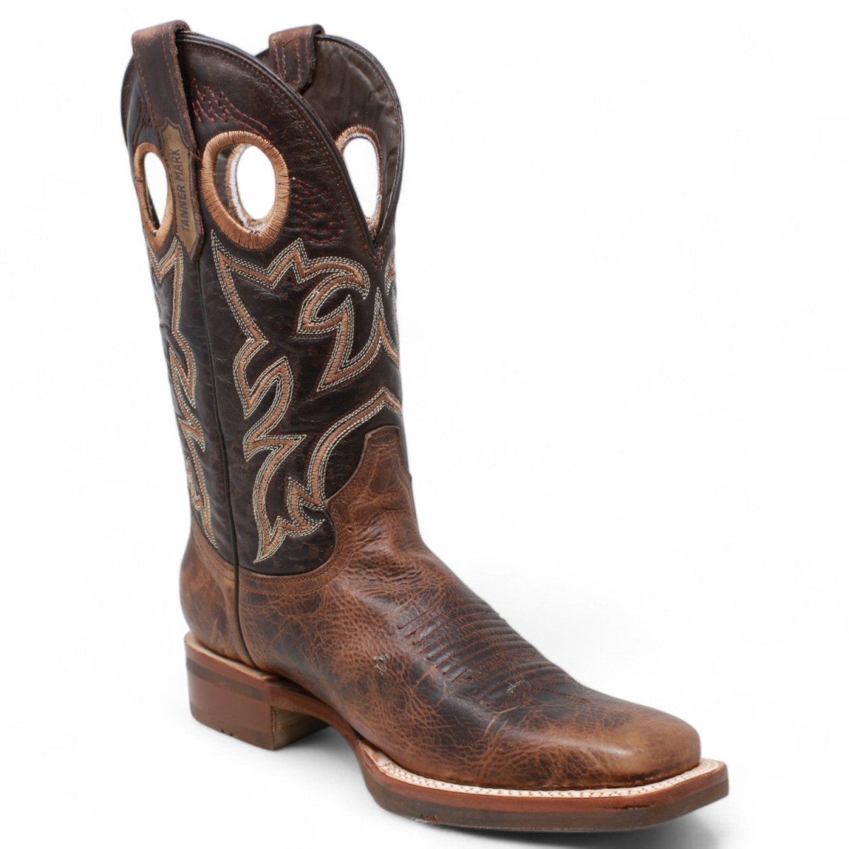 Tanner Mark Men's Woodrow Square Toe Leather Boots Mocha Brown - Tanner Mark Boots