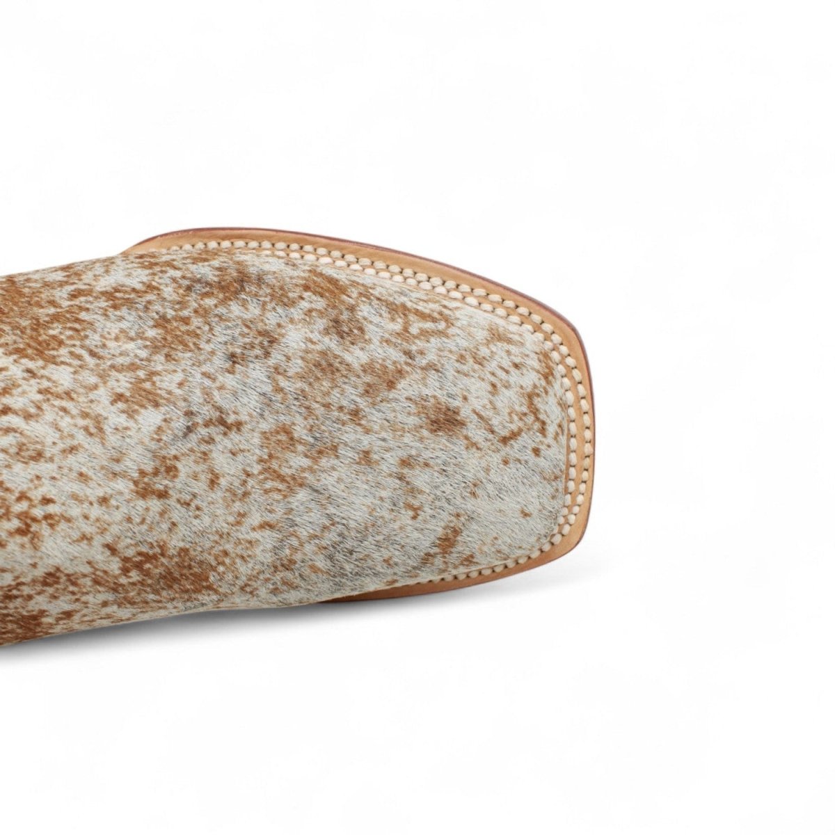 Tanner Mark Women's Annie Full Hair On Cowhide Square Toe Boots - Honey & White - Tanner Mark Boots