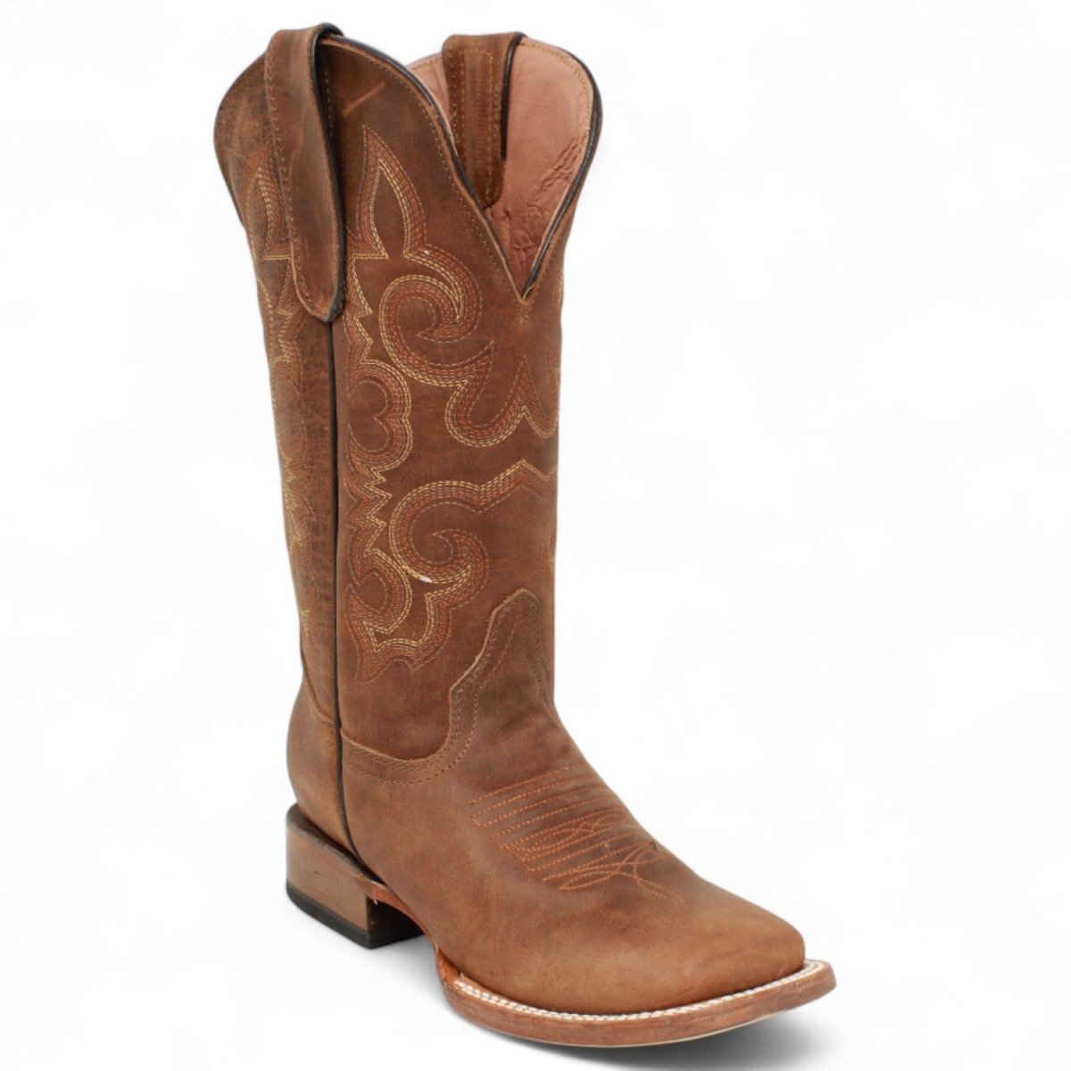 Tanner Mark Women's Blaze Leather Square Toe Boots Cognac - Tanner Mark Boots