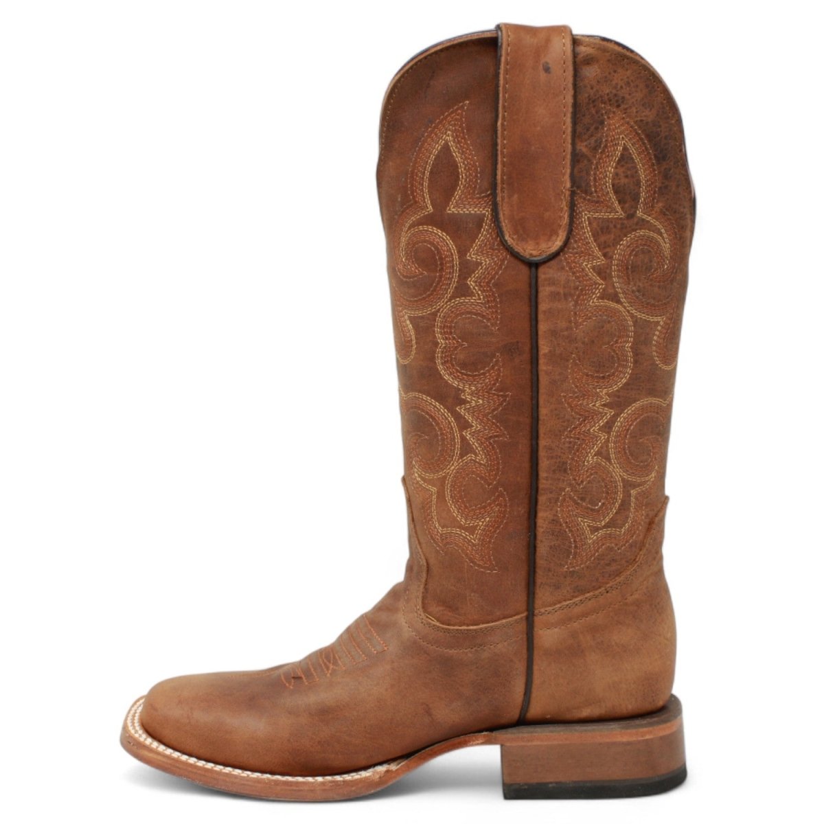 Tanner Mark Women's Blaze Leather Square Toe Boots Cognac - Tanner Mark Boots