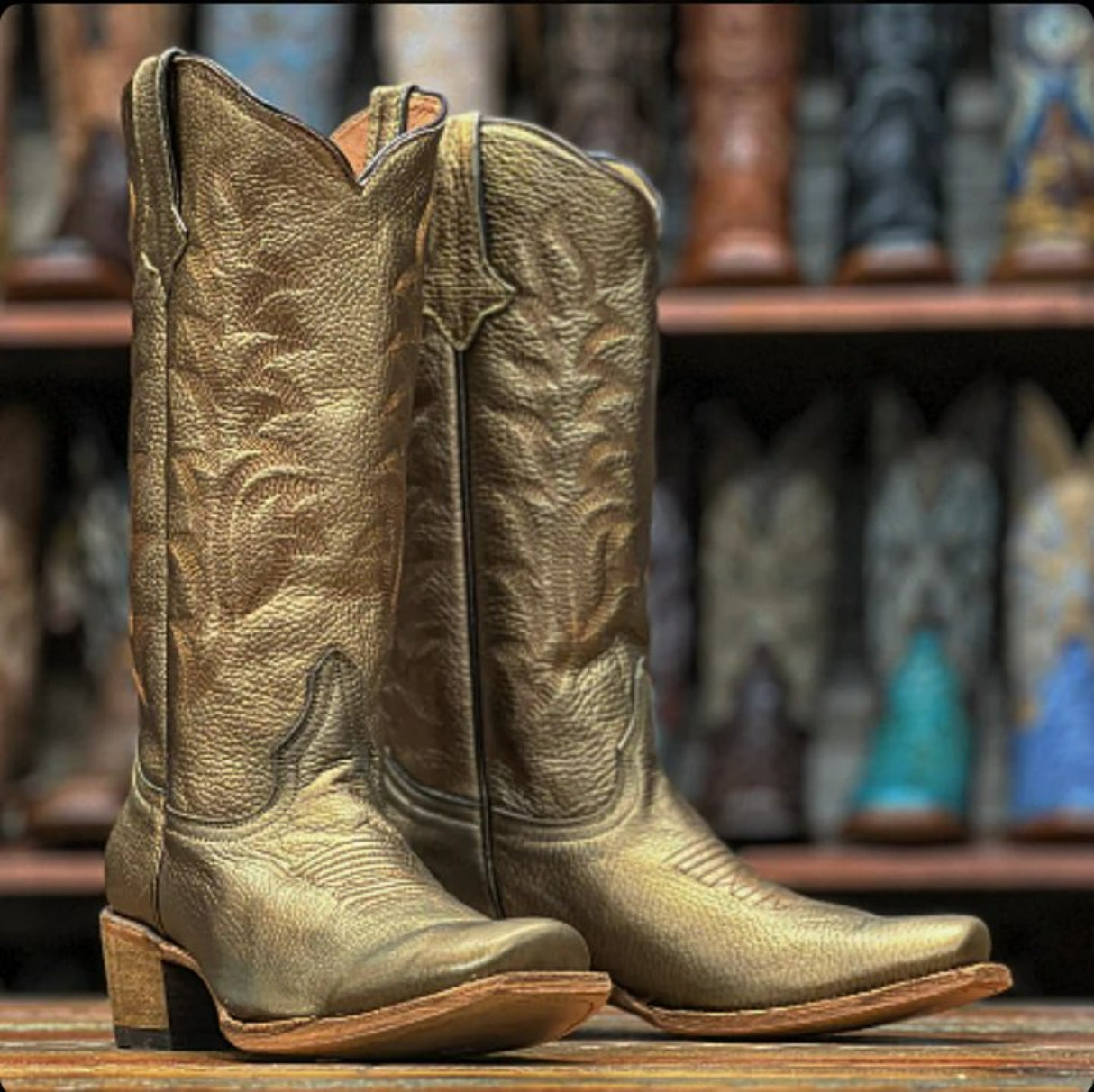 Tanner Mark Women's 'Cammy' Leather Square Toe Boots Bronze - Tanner Mark Boots