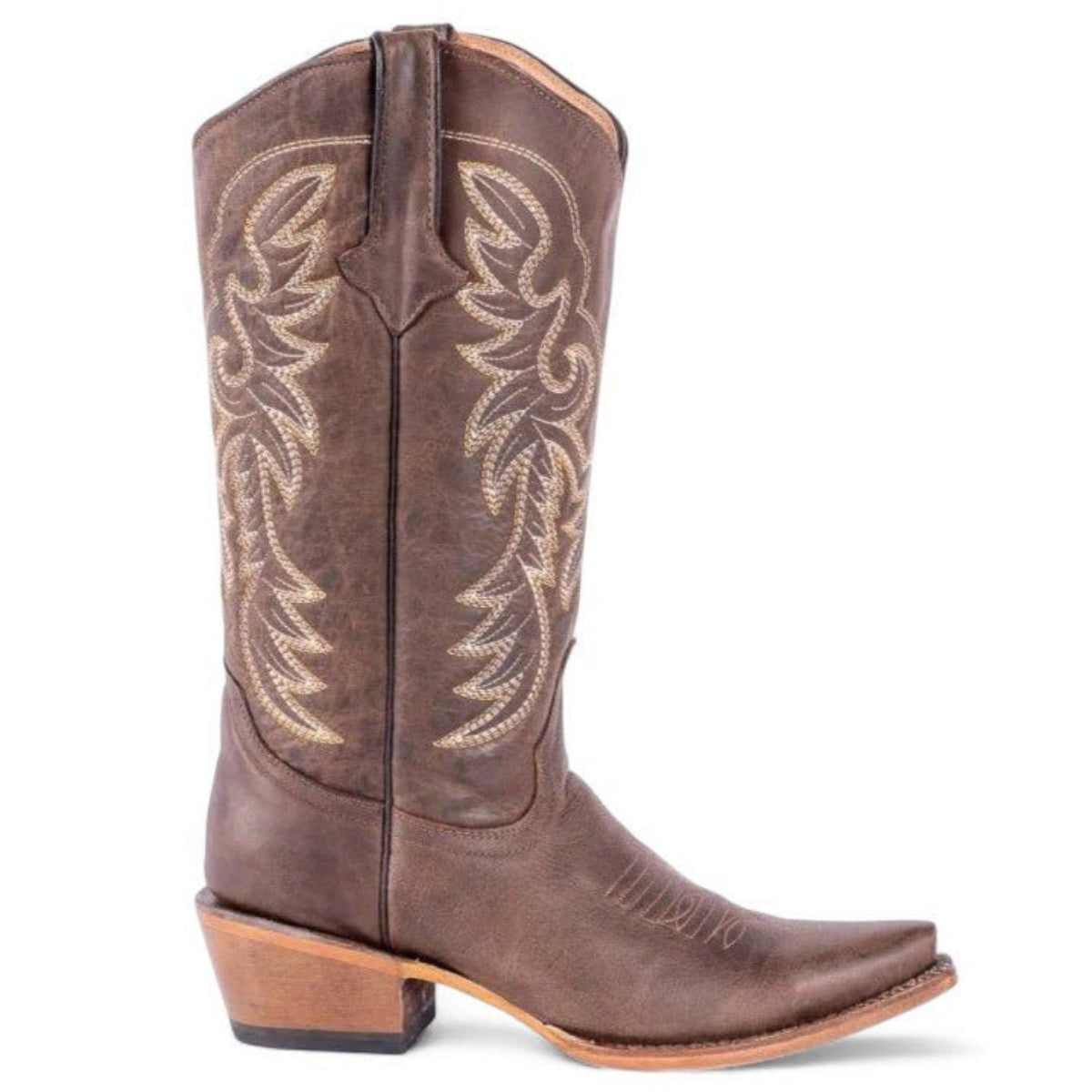 Tanner Mark Women's Classic Calf Snip Toe Leather Boots Brown - Tanner Mark Boots