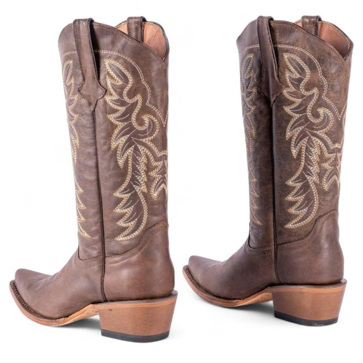 Tanner Mark Women's Classic Calf Snip Toe Leather Boots Brown - Tanner Mark Boots