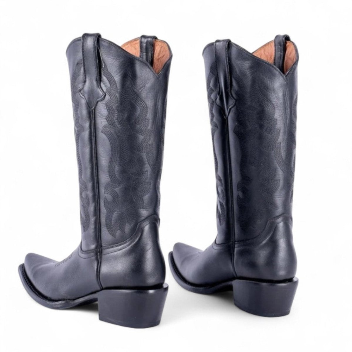 Tanner Mark Women's Dark Horse Snip Toe Leather Boots Black Calf - Tanner Mark Boots