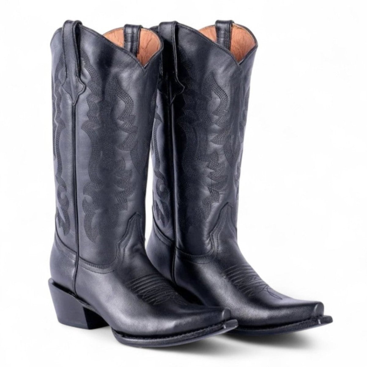 Tanner Mark Women's Dark Horse Snip Toe Leather Boots Black Calf - Tanner Mark Boots