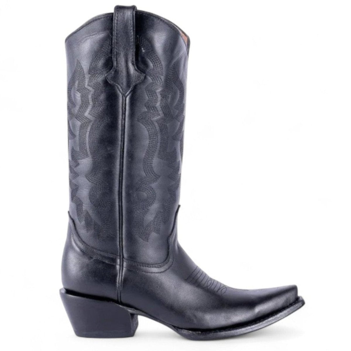 Tanner Mark Women's Dark Horse Snip Toe Leather Boots Black Calf - Tanner Mark Boots