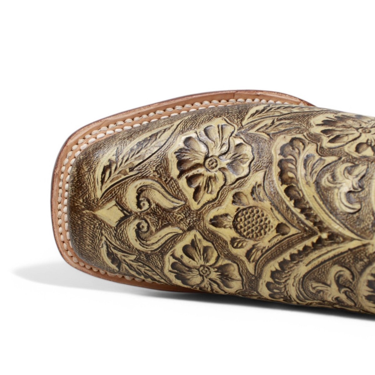 Tanner Mark Women's Hand Tooled Square Toe Leather Boots Brown - Tanner Mark Boots