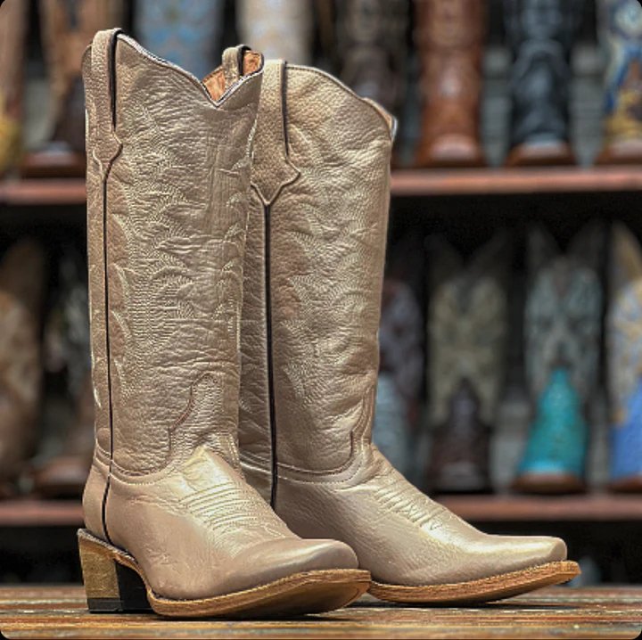 Tanner Mark Women's 'Kate' Leather Square Toe Boots Rose Gold - Tanner Mark Boots