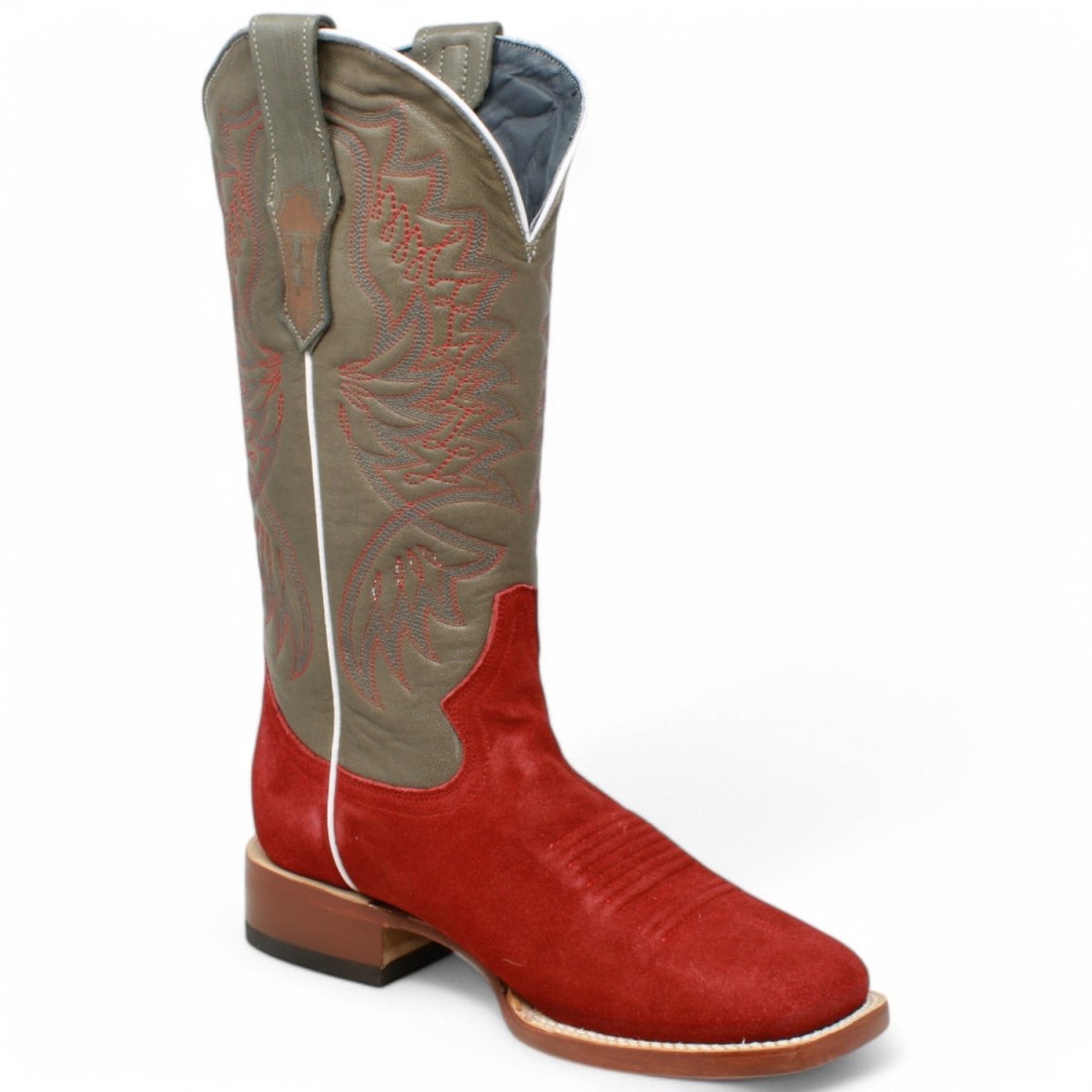 Tanner Mark Women's Leather Square Toe Boots Red - Tanner Mark Boots