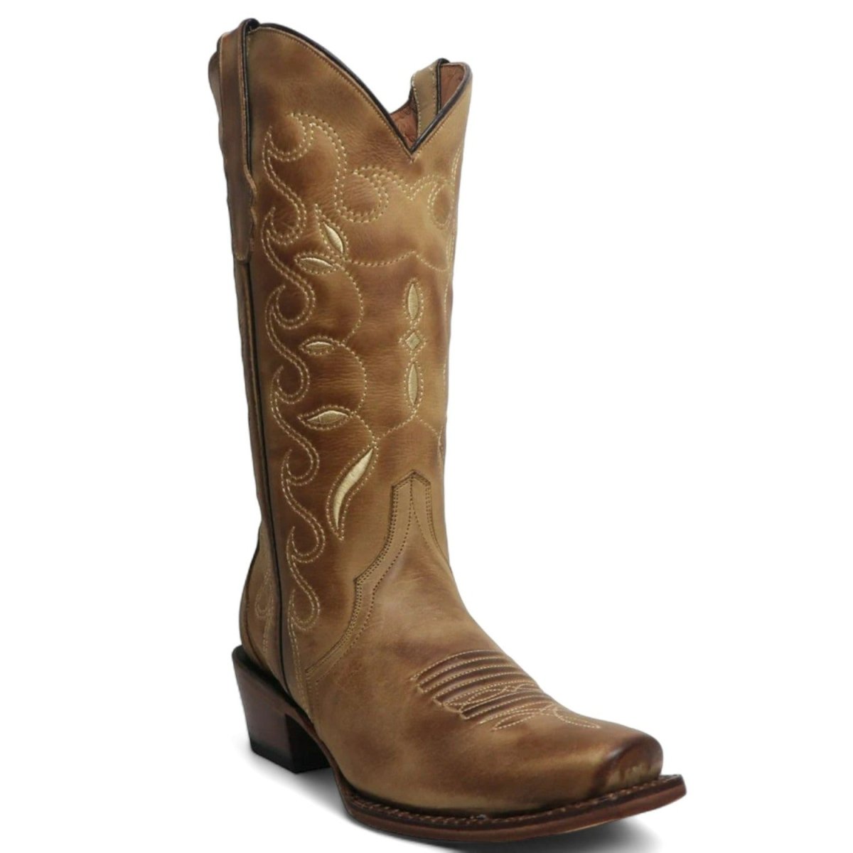 Tanner Mark Women's 'Lewisville' Leather Square Toe Boots Sand - Tanner Mark Boots