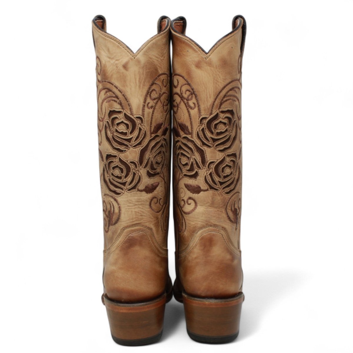 Tanner Mark Women's McAllen Leather Square Toe Boots Sand - Tanner Mark Boots