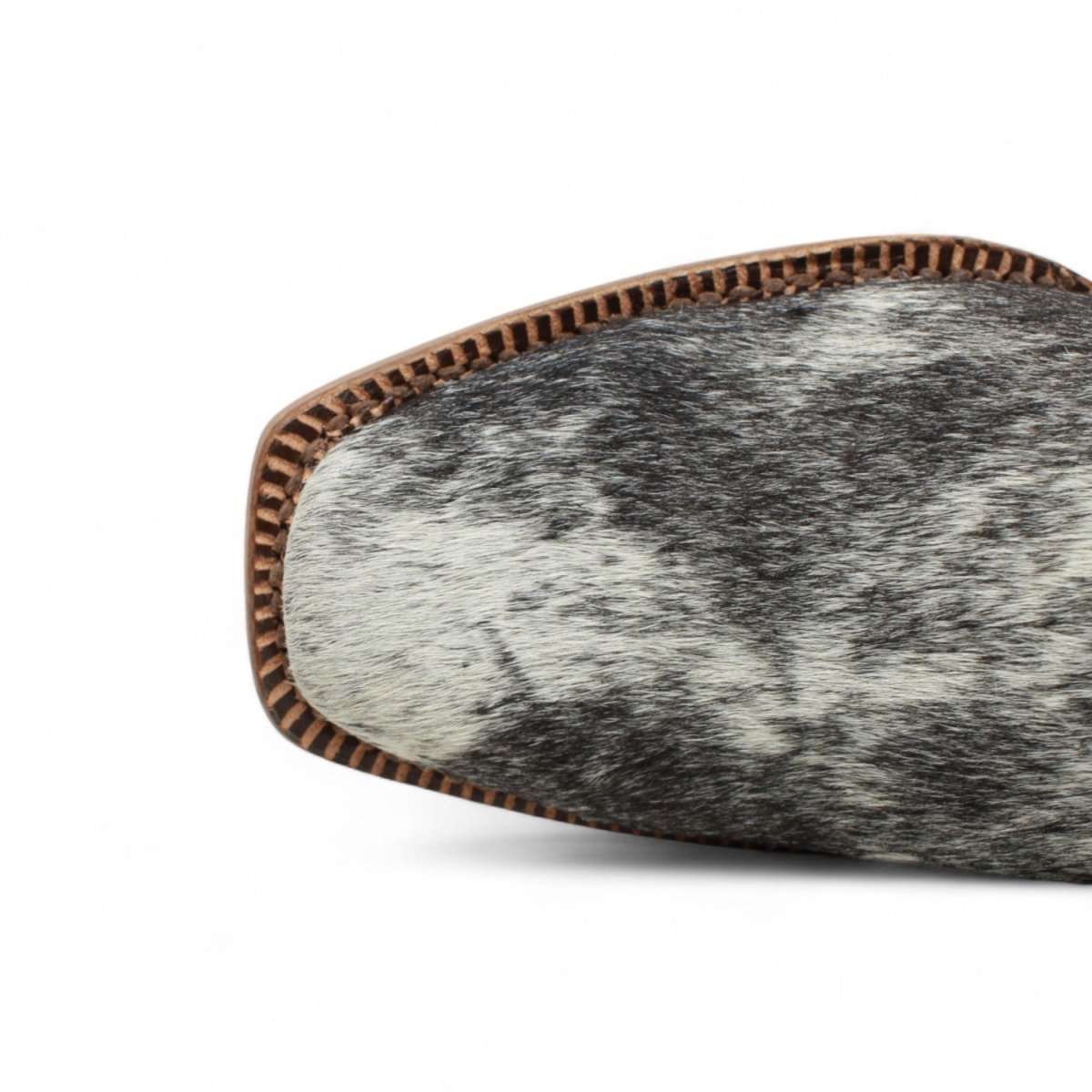 Tanner Mark Women's Olene Full Hair On Cowhide Square Toe Boots - Salt & Pepper - Tanner Mark Boots